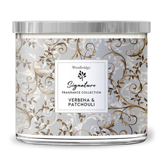 Svíčka ve skleněném válci Woodbridge, Verbena a pačuli, 410 g