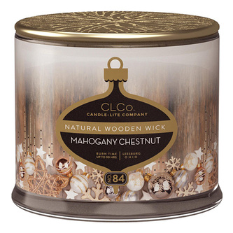 Duftkerze mit Holzdocht Mahogany Chestnut - 396g