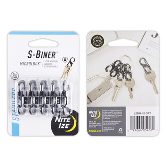 Nite Ize S-Biner Microlock oboustranná nerezová karabina Černá - 5 ks v balení