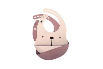 SILIKÓNOVÉ PODBRADNÍKY 2 KS  MEDVEĎ LILI PLUM/ BLUSH