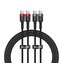 Kabel Baseus Cafule USB-C / USB-C 100W 1 m - czerwono-czarny i czarno-szary (2 szt.)