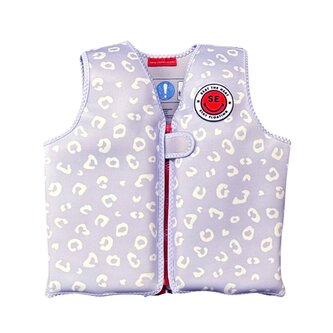 Plávacia vesta pre deti Leopard fialový 3–5 rokov