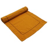 HOME ELEMENTS Prostírání běhoun 33x130cm, žlutá + hnědá z recyklované bavlny