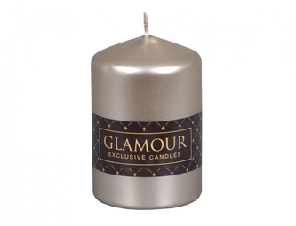 Svíčka METALIK VÁLEC metalická lesklá d6x9cm