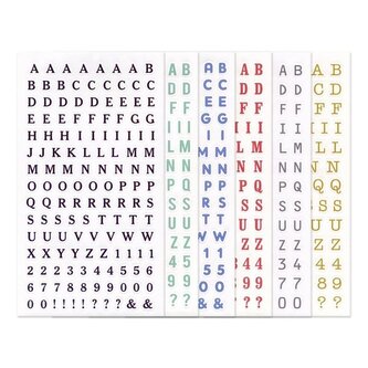 Dekorativní samolepky - abeceda a čísla, 6 archů Dekorativní samolepky - abeceda a čísla, 6 archů