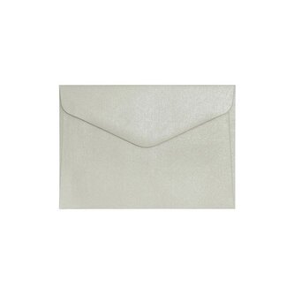 Ozdobné obálky Pearl - C6, 150 g,  stříbrné, 10 ks