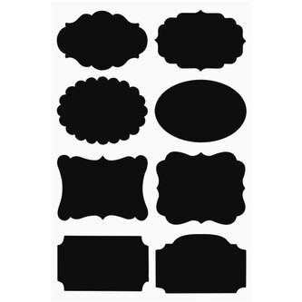 Popisovatelné samol. etikety tabulové,černé,16ks Popisovatelné samol. etikety tabulové,černé,16ks