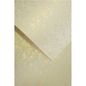 Ozdobný papír A4 Leaves - 250 g, sl.kost, 20 listů