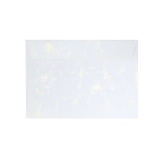 Ozdobné obálky Mramor - C5, 120 g, bílé/zlaté,10ks