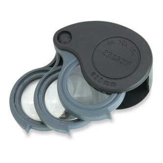 Carson TV-15 TriView vrecková skladacia lupa 5x/10x/15x 30mm, vstavané puzdro