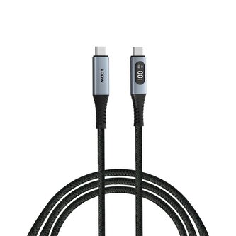 Verbatim kabel Sync & Charge s displejem USB-C to USB-C 100W 120 cm černý