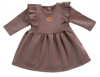 Dětské teplákové šaty, tunika Vintage Love - čokoláda, vel. 86; 86 (12-18m)