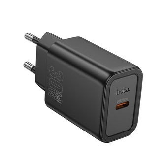 Cestovní nabíječ HOCO N62 1x USB C, QC 3.0 PD 30W, barva černá Cestovní nabíječ HOCO N62 1x USB C, QC 3.0 PD 30W, barva černá