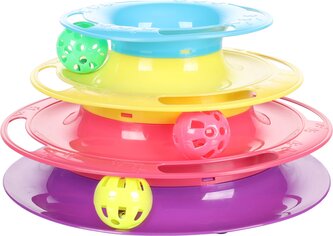 Flamingo Interaktivní hračka pro kočky Bagera s míčky 24x13cm