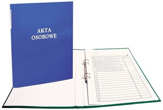 Akta osobowe oprawa twarda 2 ringi niebieskie, Warta
