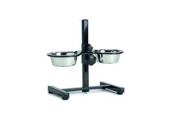 Beeztees Stojan na misky černý včetně nerezových misek 2x810ml