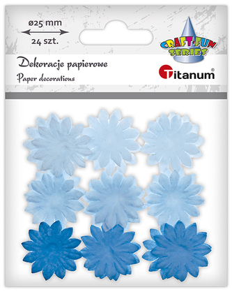Kwiatki papierowe niebieskie 4cm,24szt, Craft Fun