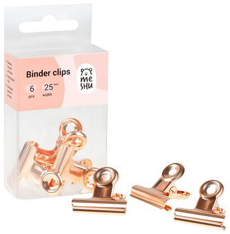Klip do papieru 25mm, op. 6 szt. buldog Rose Gold, Meshu