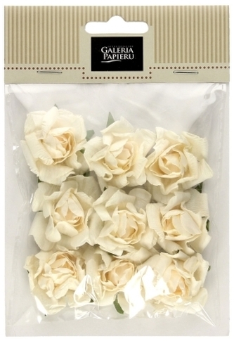 Kwiaty samoprzylepne papierowe Róże op. 9 szt kremowe, Galeria Papieru