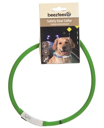 Beeztees Obojek Dogini silikonový   s USB připojením zelený 70x1cm