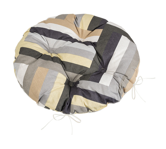 Sedák Adéla prošívaný kulatý - Pruhy šedá, béžová - průměr 40 cm