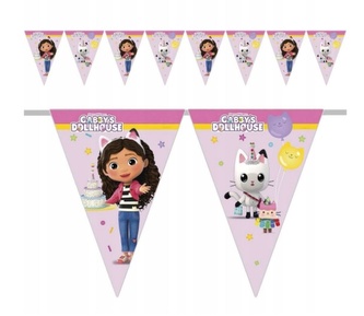 Vlaječková girlanda Gábinin kouzelný domek, Gabby's Dollhouse, 230 cm