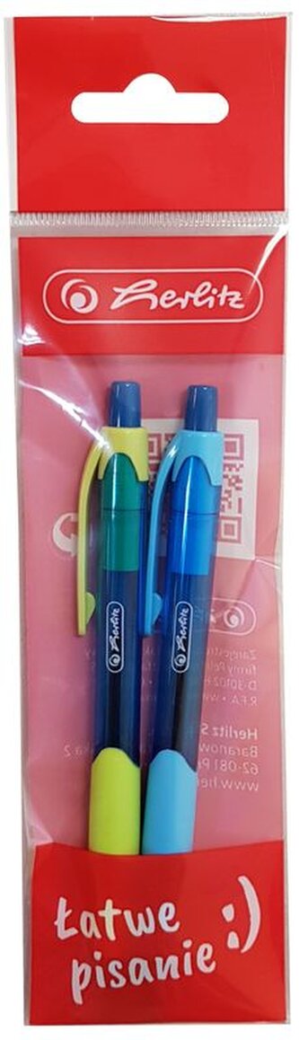 Długopis żelowy Jelly niebieski 2szt, 9575523, Herlitz