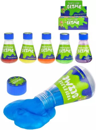 Sliz s kovovým leskem v laboratorní láhvi 11cm metalický 6 barev plast