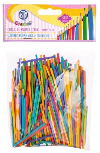 Patyczki kreatywne op. 500szt. - Kolorowe patyczki Creativo, Astra