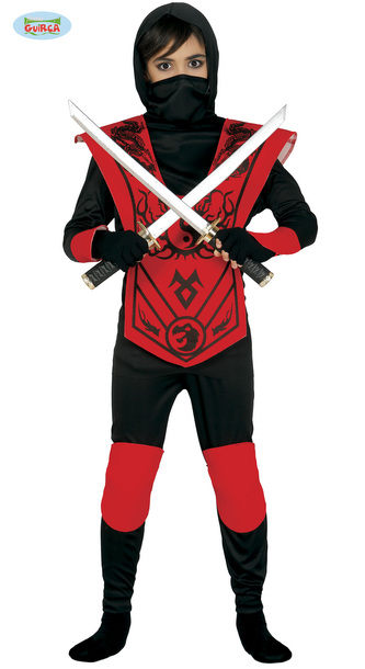 Červený Ninja dětský kostým 3-4 roky