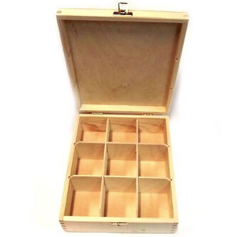 Pudełko drewniane na herbatę 9 kom. 240x200x70mm S0300/9