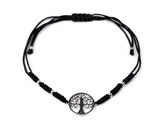 Náramek shamballa strom života z nerezové oceli - 1 ks - černá