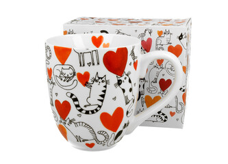 Kubek XXL Koci Świat SERCA