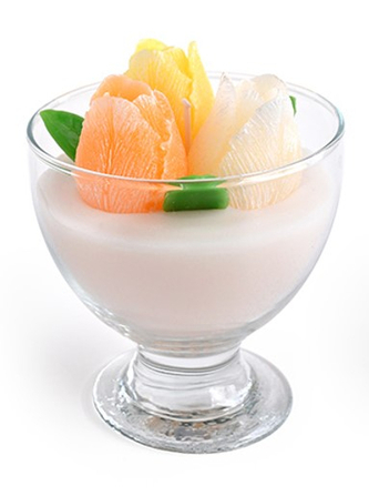 Świeca w pucharku TULIPANY woskowa 11x14cm piaskowa