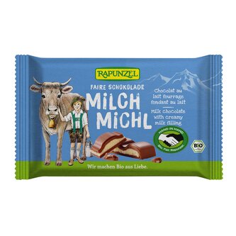 Čokoláda mléčná s mléčnou náplní 100 g BIO   RAPUNZEL