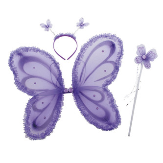 Kostýmový set motýla, fialová barva