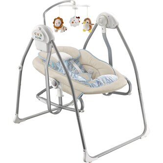 Dětské lehátko s houpátkem a kolotočem 2v1 Baby Mix beige