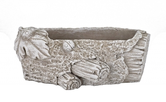 Cementový obal na květiny 16 cm šedý