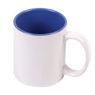 Hrnek pro potisk - 300 ml, bílý, sv.modrý vnitřek