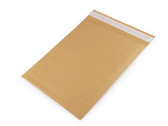 Pevná papírová obálka 19x25 cm s bublinkovou fólií uvnitř - 10 ks - přírodní