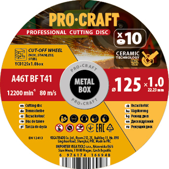 Sada řezných kotoučů Procraft YСD125x1.0b | YCD125x1.0b