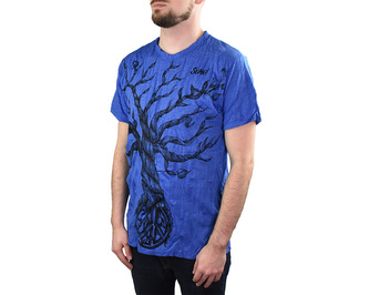 Tričko pánské krátký rukáv, SURE, Strom peace, modrá M