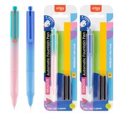 EASY GRADUS Automatické gumovací plnící pero s bombičkami, 0,38 mm, 12 ks v balení, modré-růžové