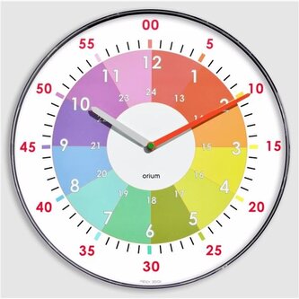 Nástěnné hodiny Rainbow - průměr 30 cm, učební, du