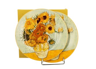 Komplet 2 talerze deserowe SUNFLOWERS inspired by Van Gogh