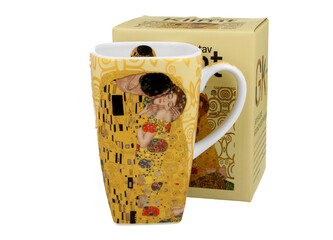 Kubek kwadratowy THE KISS ECRU inspired by Klimt Kubek kwadratowy THE KISS ECRU inspired by Klimt