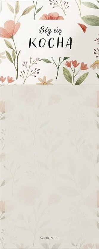 Notes z magnesem - Bóg cię kocha - kwiaty