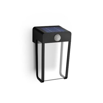Shroud solární venkovní nástěnné LED svítidlo se senzorem 2,3W 250lm 2700K IP44, černé