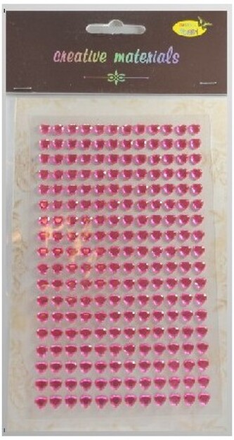 Kryształki samoprzylepne serca 6mm 216 szt, kolor jasnoróżowy, Galeria Hobby