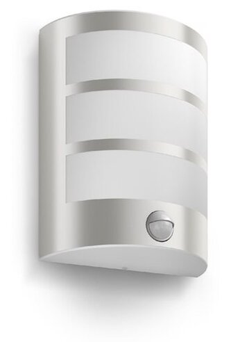 Python UltraEfficient venkovní nástěnné svítidlo se senzorem LED 3,8W 800lm 2700K IP44, nerezové